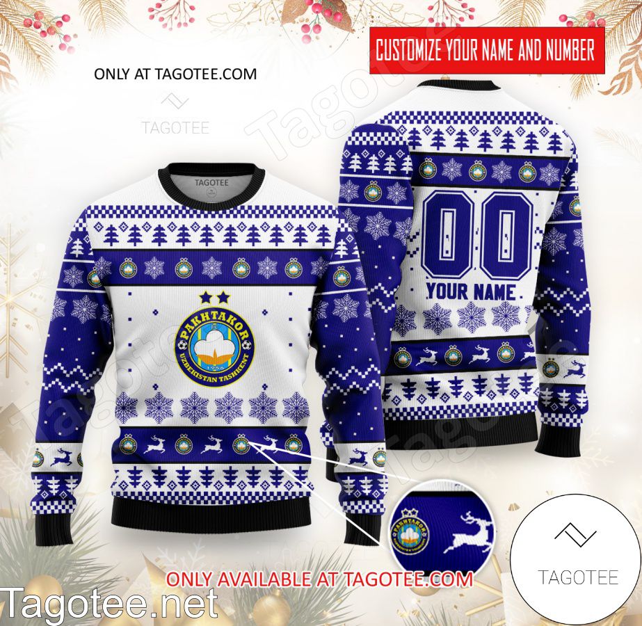 Pakhtakor Custom Ugly Christmas Sweater - BiShop