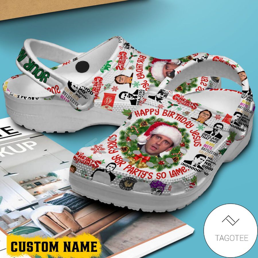 Personalized Happy Birthday Jesus Sorry Your Party's So Lame Crocs Clogs a