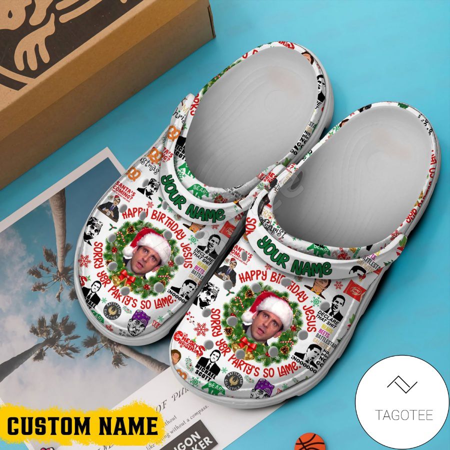 Personalized Happy Birthday Jesus Sorry Your Party's So Lame Crocs Clogs b