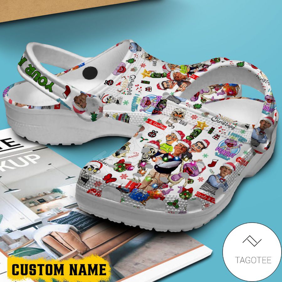 Personalized Jeff Dunham Christmas Crocs Clogs b