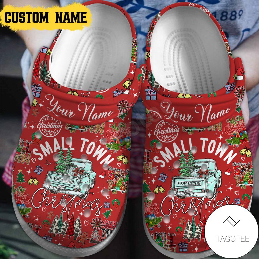 Personalized Small Town Christmas Crocs Clogs a