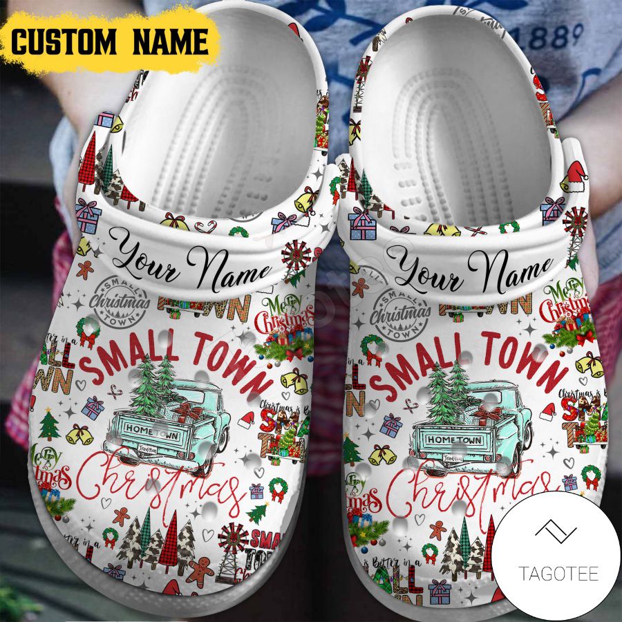 Personalized Small Town Christmas Crocs Clogs