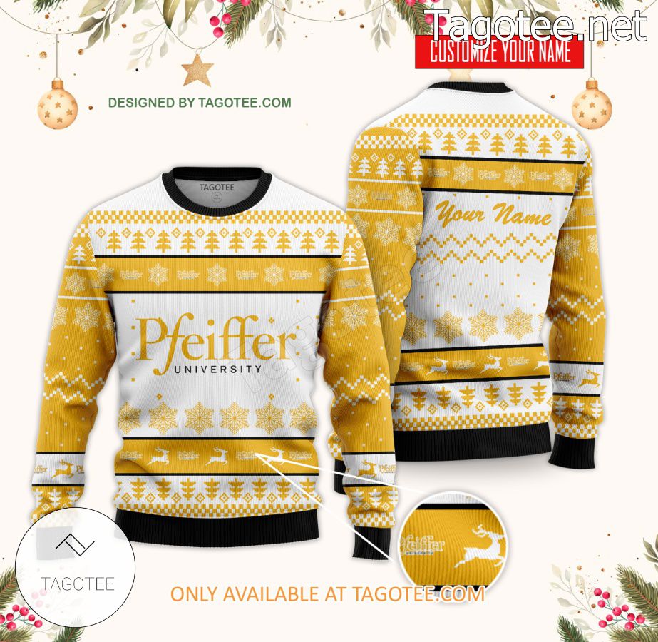 Pfeiffer University Custom Ugly Christmas Sweater - BiShop