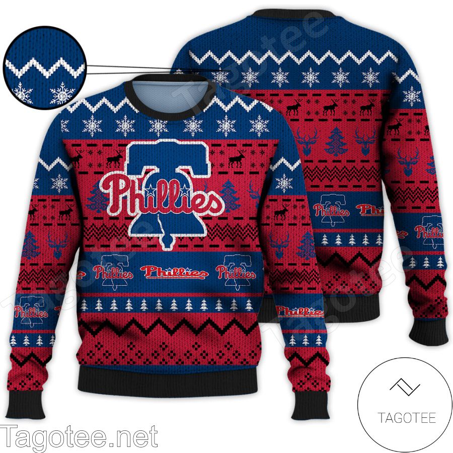 Philadelphia Phillies MLB Baseball Knit Pattern Ugly Christmas Sweater