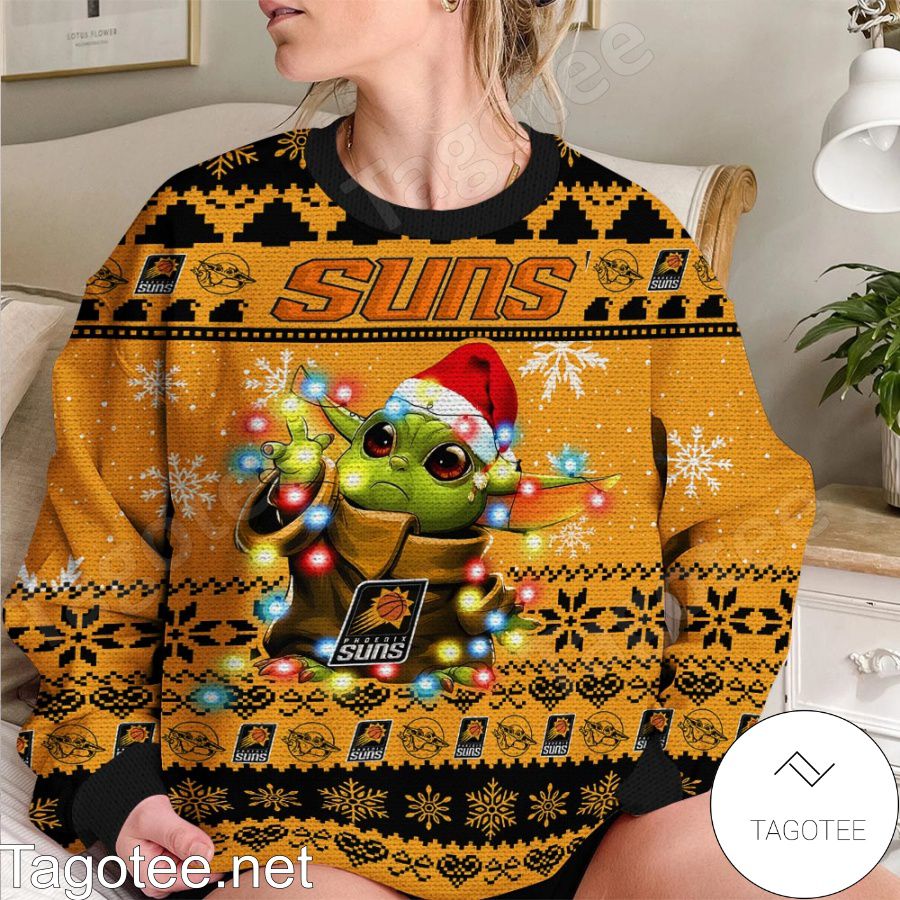 Phoenix Suns Cute Baby Yoda Star Wars Unisex 3D Ugly Christmas Sweater  Christmas Gift For Men And Women - Banantees
