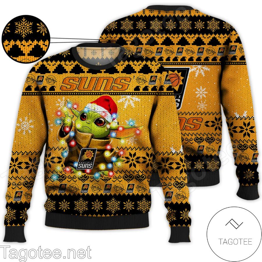 Phoenix Suns Cute Baby Yoda Star Wars Unisex 3D Ugly Christmas Sweater  Christmas Gift For Men And Women - Banantees