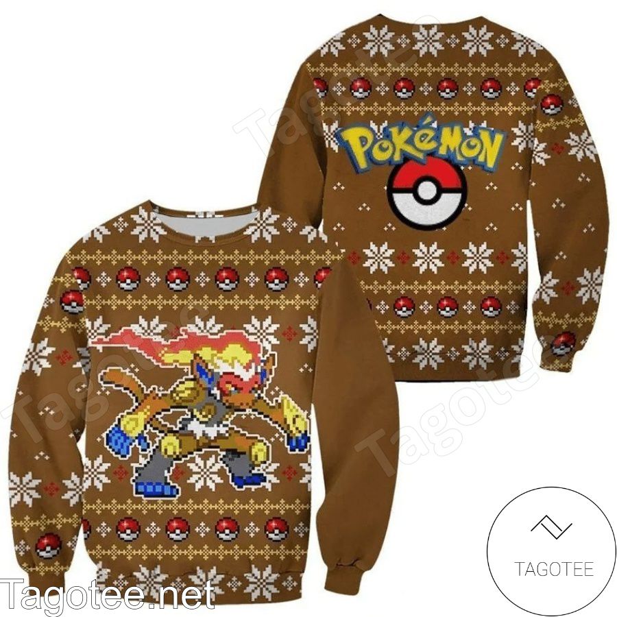 Pokemon Infernape Manga Anime Xmas Ugly Christmas Sweater