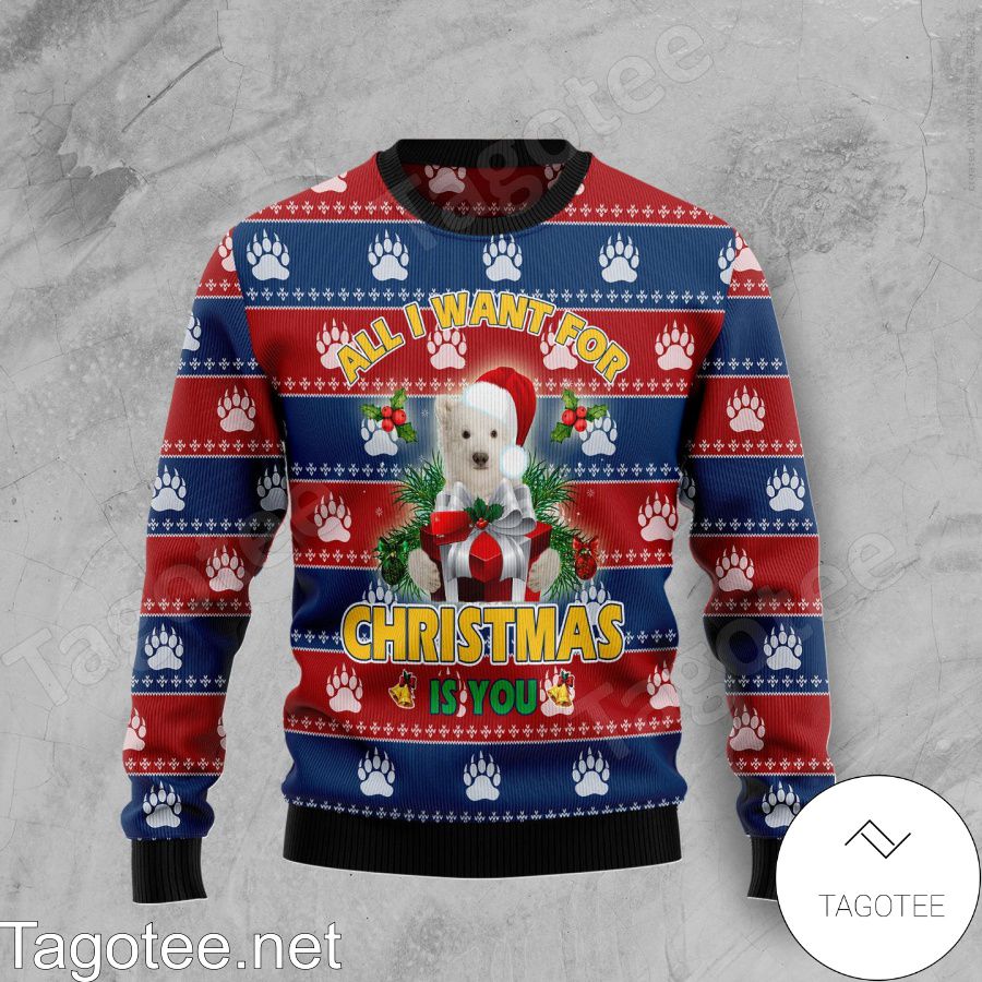 Polar Bear All I Want Christmas Ugly Christmas Sweater