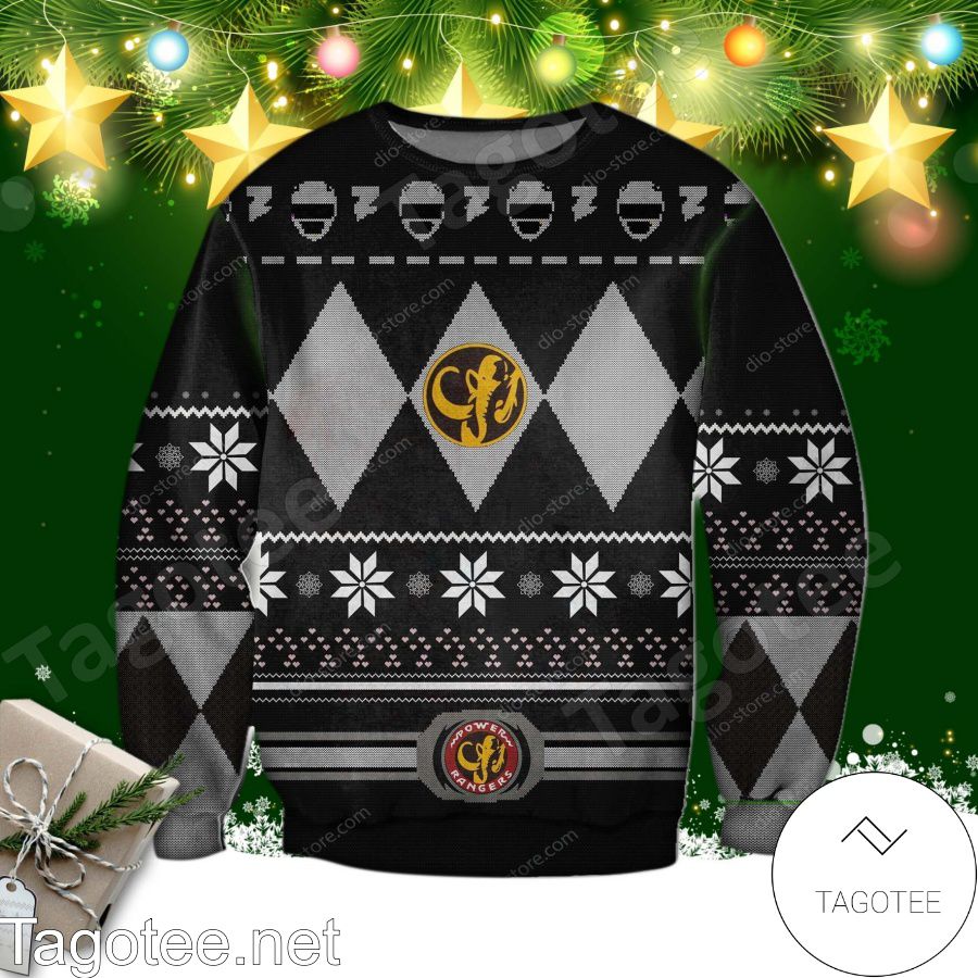 Power Rangers Black 1993 Ugly Christmas Sweater - Tagotee