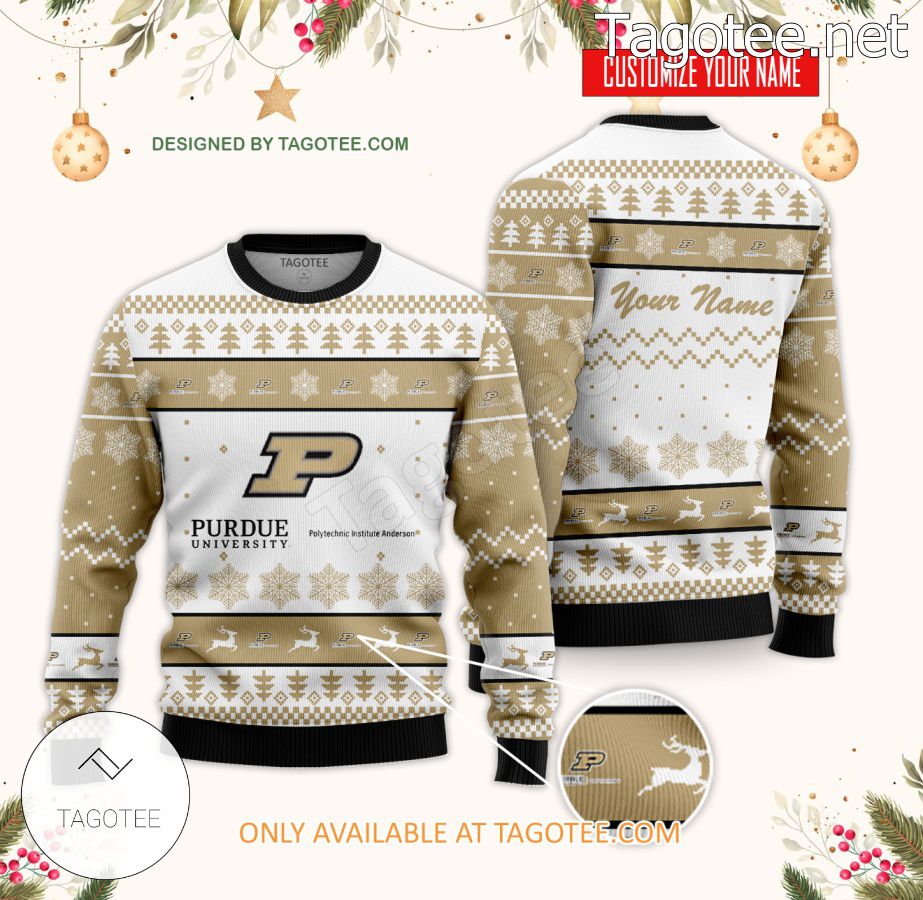 Purdue University - Purdue Polytechnic Anderson Custom Ugly Christmas Sweater - BiShop