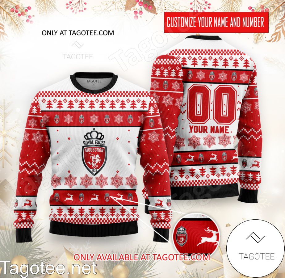 R.E. Mouscron Custom Ugly Christmas Sweater - BiShop