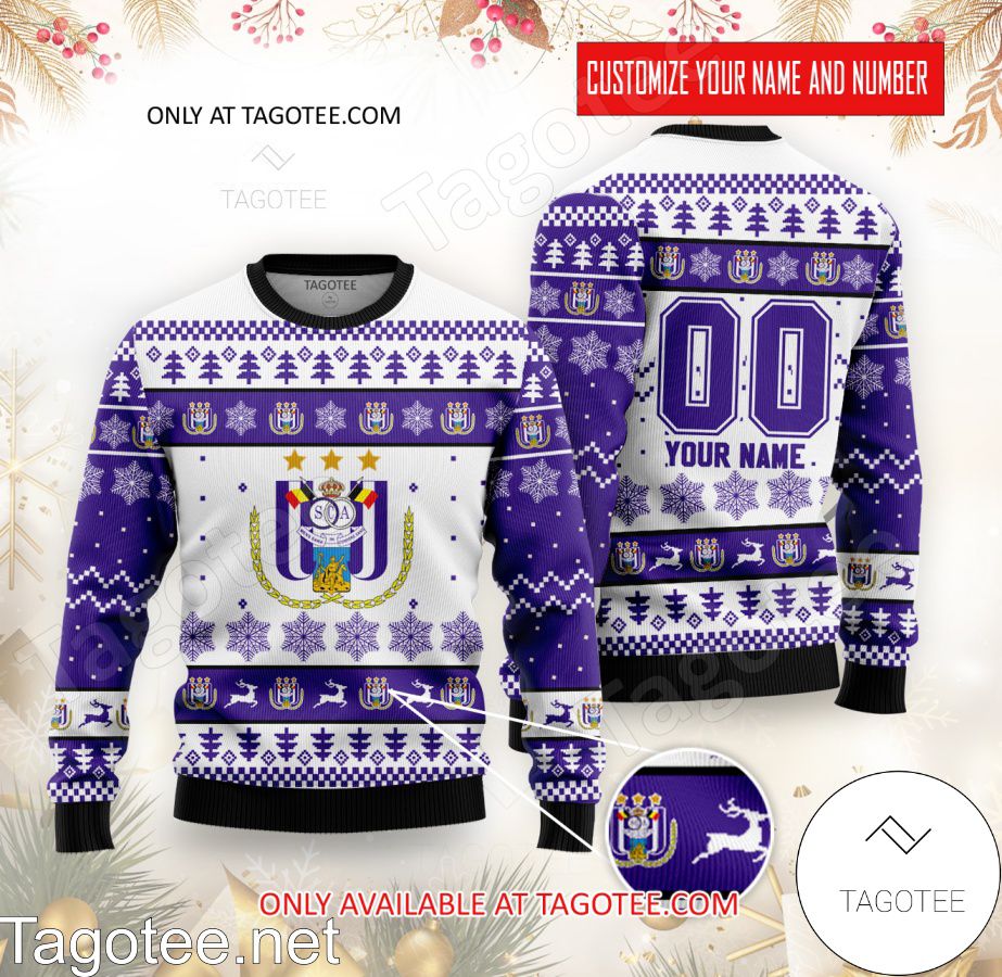 R.S.C. Anderlecht Custom Ugly Christmas Sweater - BiShop