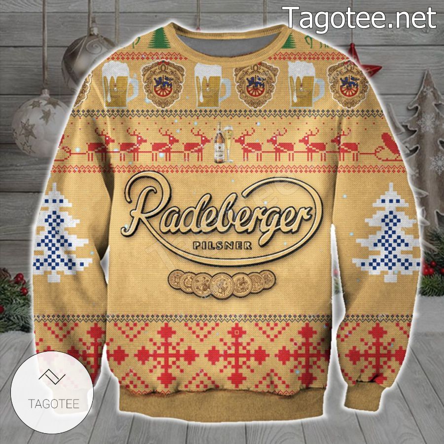 Radeberger Pilsner Beer Yellow Holiday Ugly Christmas Sweater