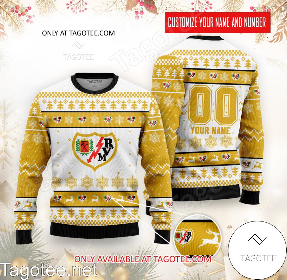 Rayo Vallecano Custom Ugly Christmas Sweater - BiShop