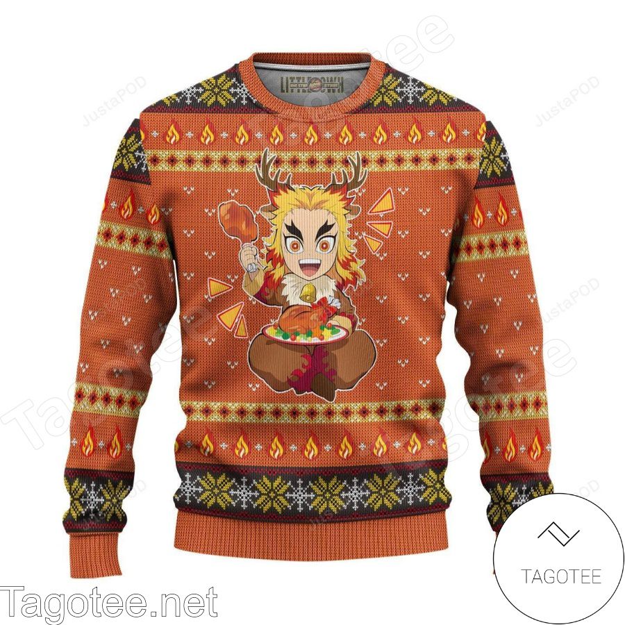 Rengoku Demon Slayer Manga Anime Xmas Ugly Christmas Sweater