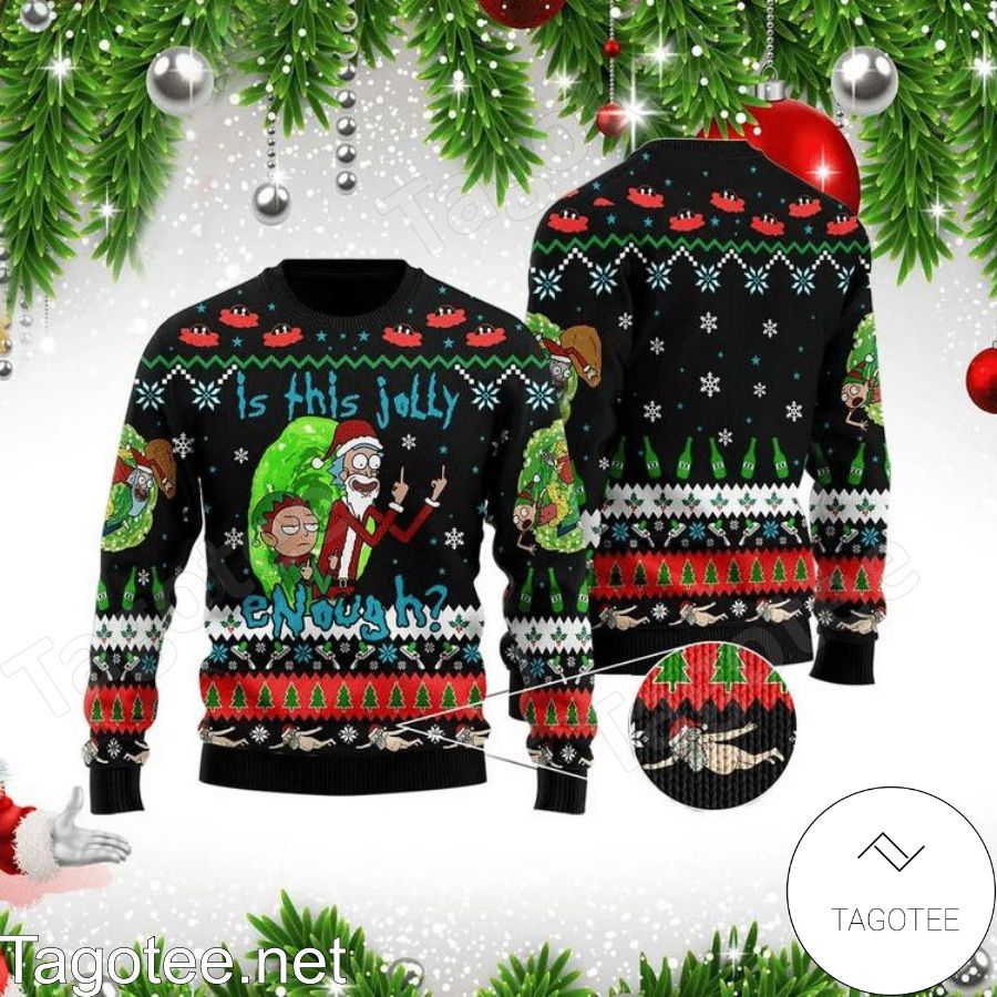 Rick And Morty Merry Schwiftmas Is This Jolly Enough Woolen Ugly Christmas Sweater