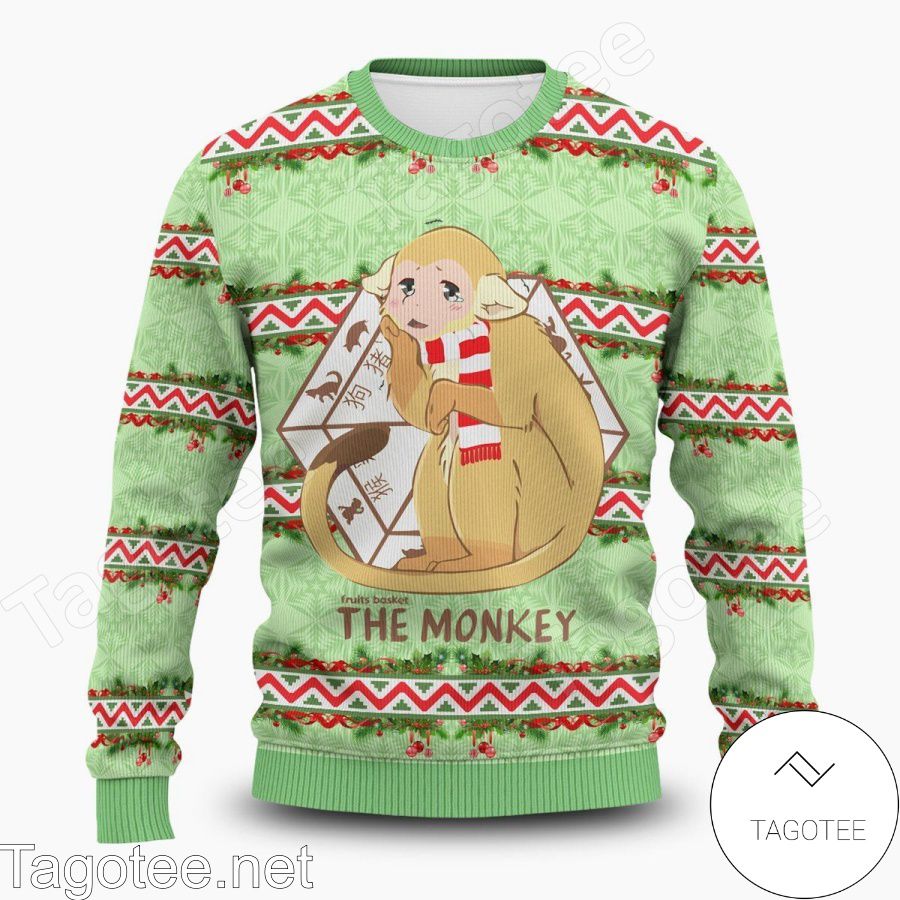 Ritsu The Monkey Ritsu Sohma Fruits Basket Manga Anime Xmas Ugly Christmas Sweater