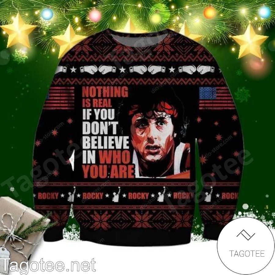 Rocky Balboa Believe In Who You Are Ugly Christmas Sweater