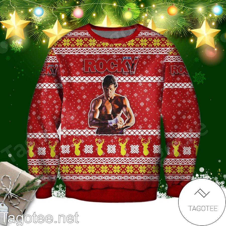 Rocky Balboa Ugly Christmas Sweater - Tagotee