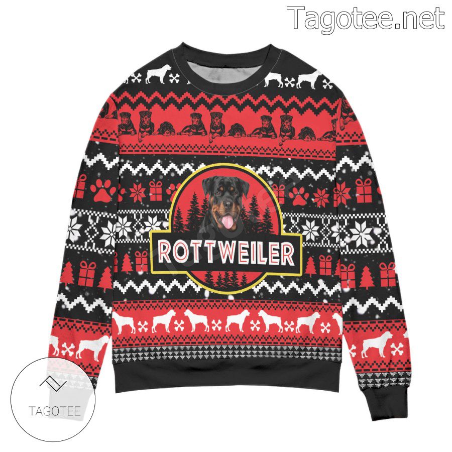 Rottweiler Dog Holiday Ugly Christmas Sweater