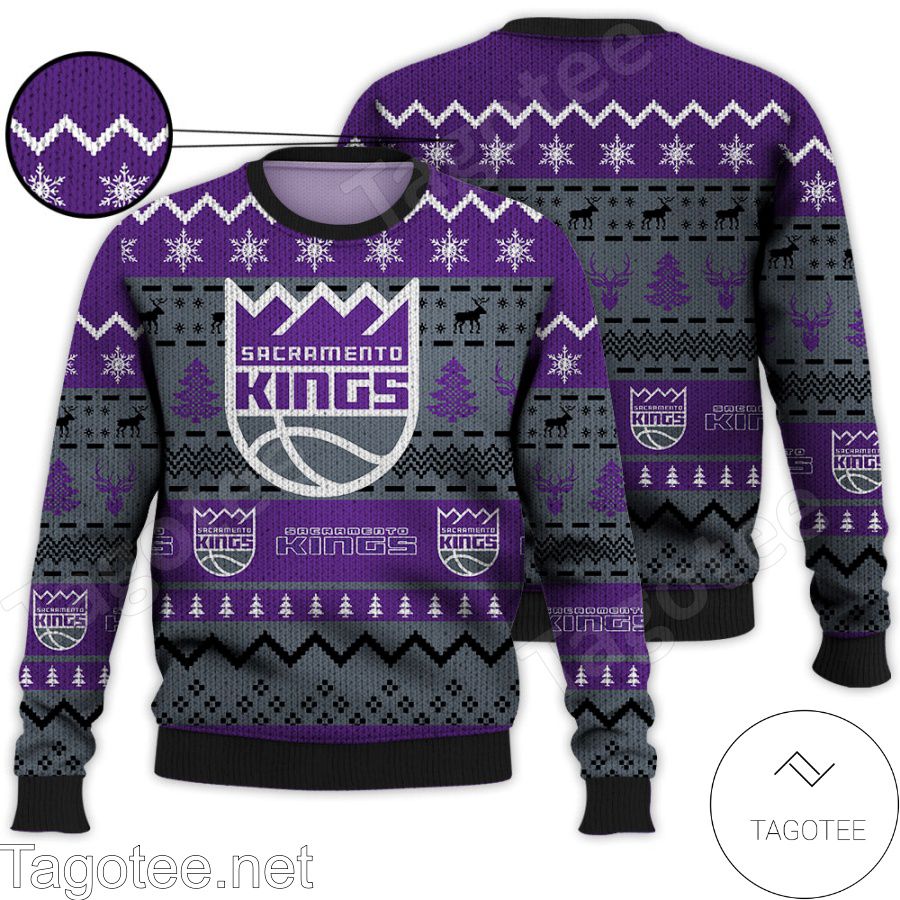 Sacramento Kings NBA Basketball Knit Pattern Ugly Christmas Sweater