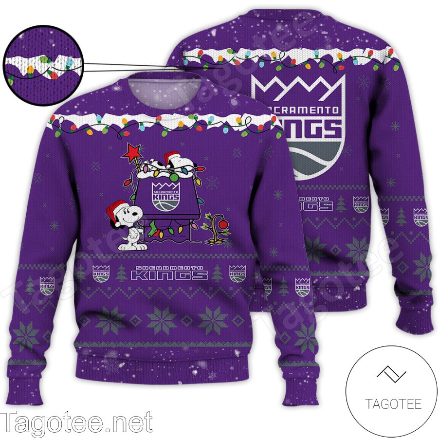 Sacramento Kings Snoopy NBA Ugly Christmas Sweater - Tagotee