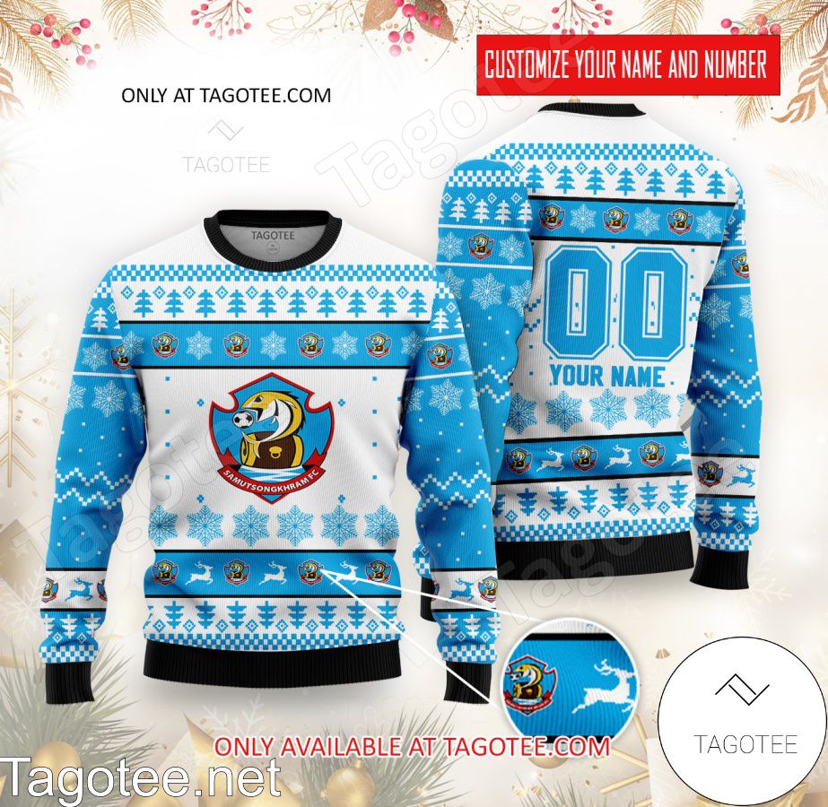 Samut Songkhram FC Custom Ugly Christmas Sweater - MiuShop - Tagotee