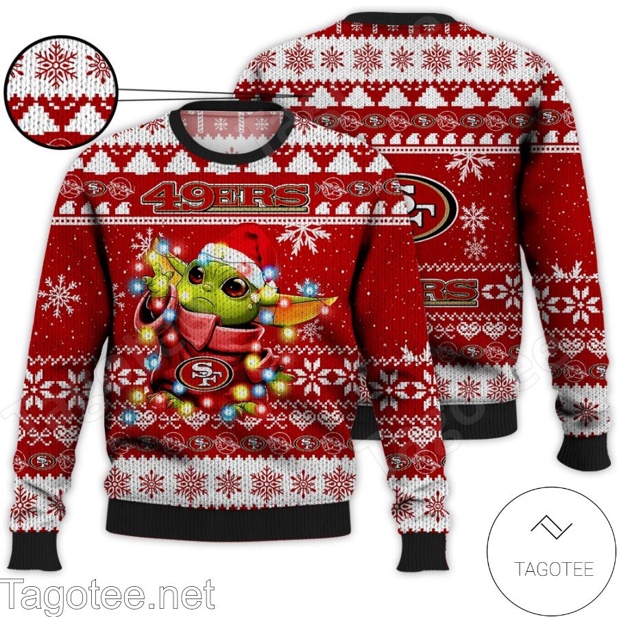 San Francisco 49ers Baby Yoda Star Wars NFL Ugly Christmas Sweater - Tagotee