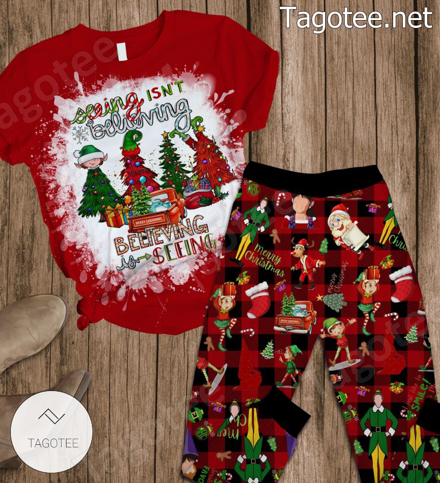 Seeing Isn't Believing Believing Is Seeing Christmas Pajamas Set a