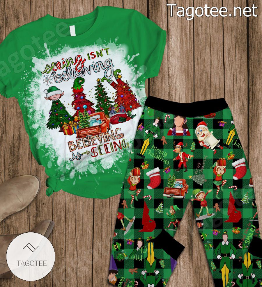 Seeing Isn't Believing Believing Is Seeing Christmas Pajamas Set