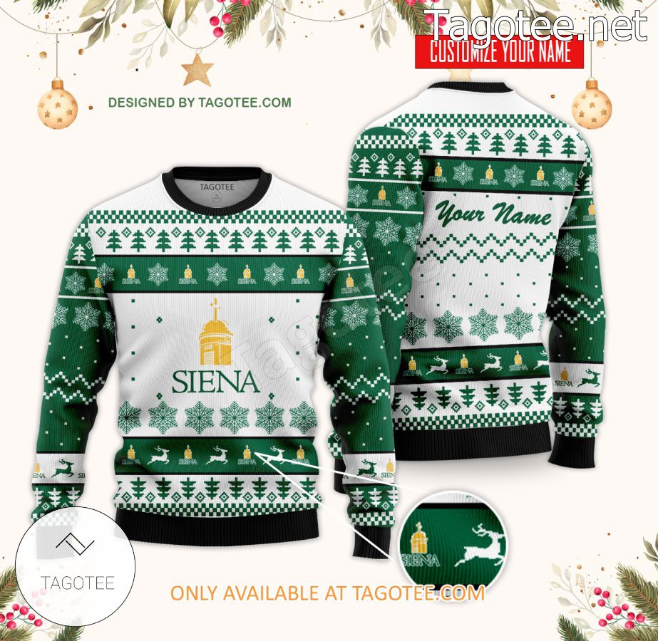 Siena College Custom Ugly Christmas Sweater - BiShop