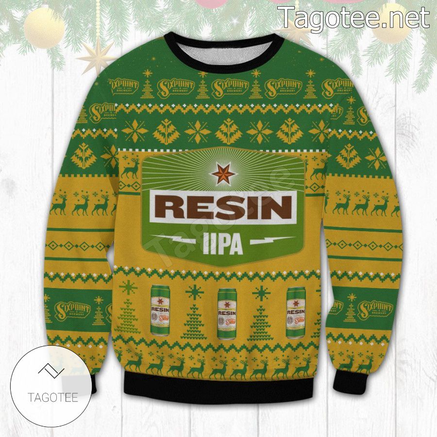 Sixpoint Resin IPA Beer Holiday Ugly Christmas Sweater