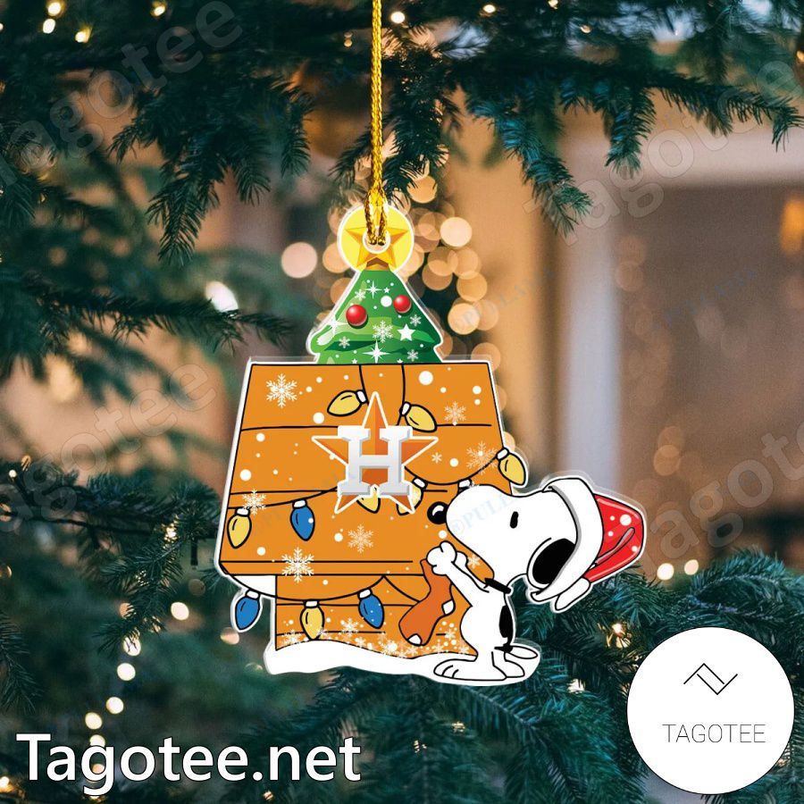 Snoopy Houston Astros Christmas Lights Ornament - Tagotee