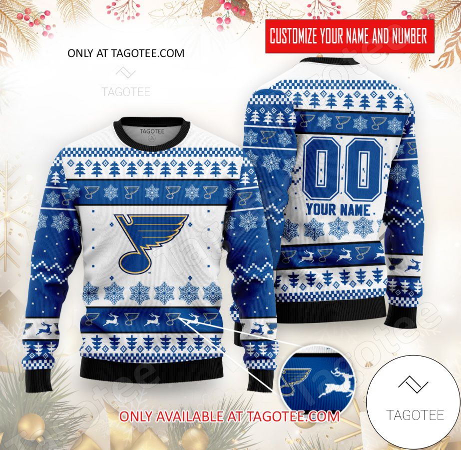 CustomCat St.Louis Blues Vintage NHL Ugly Christmas Sweater Royal / XL
