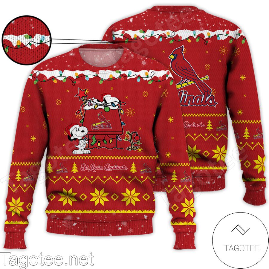 St. Louis Cardinals Snoopy MLB Ugly Christmas Sweater - Tagotee