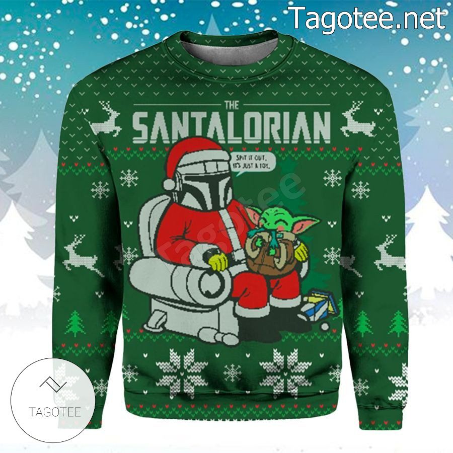 Star Wars The Santalorian & Baby Yoda Reindeer Xmas Ugly Christmas Sweater