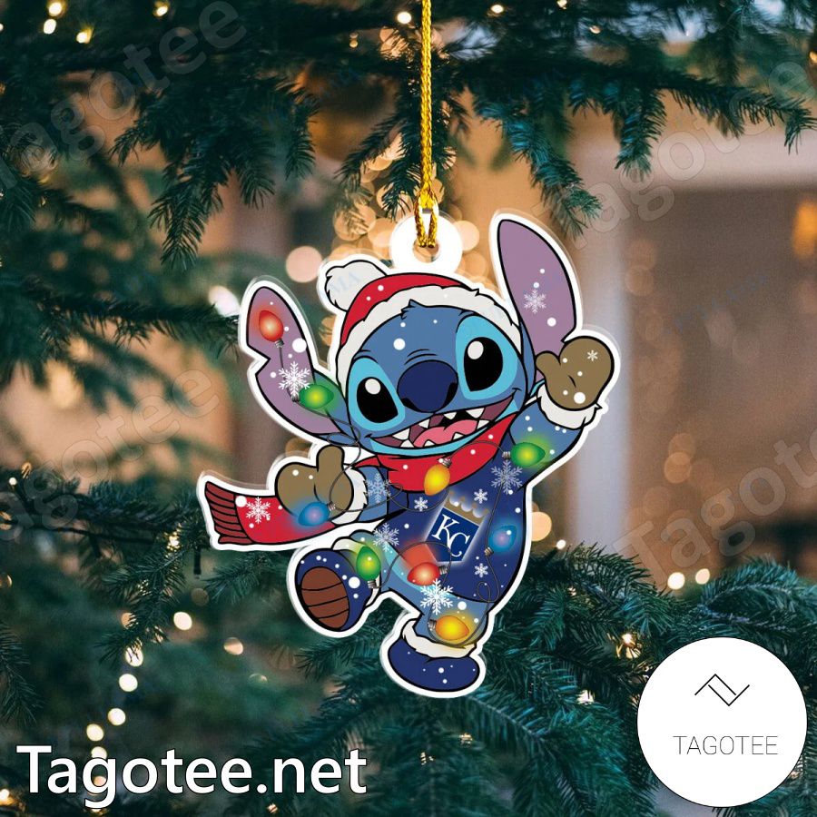 Stitch Kansas City Royals Christmas Lights Ornament - Tagotee