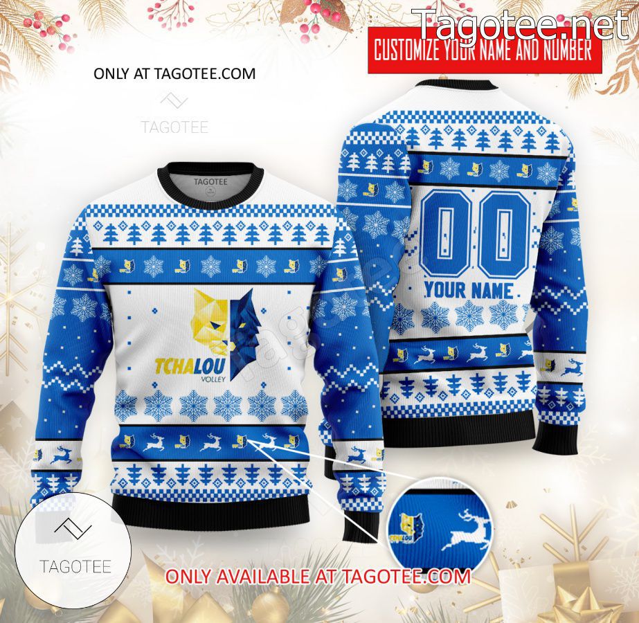 Tchalou Women Volleyball Custom Ugly Christmas Sweater - BiShop