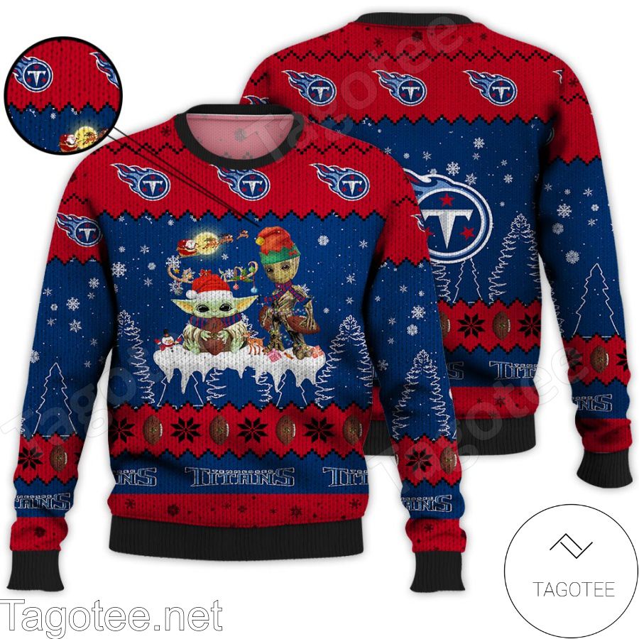 NFL Tennessee Titans Logo With Funny Grinch Ugly Christmas