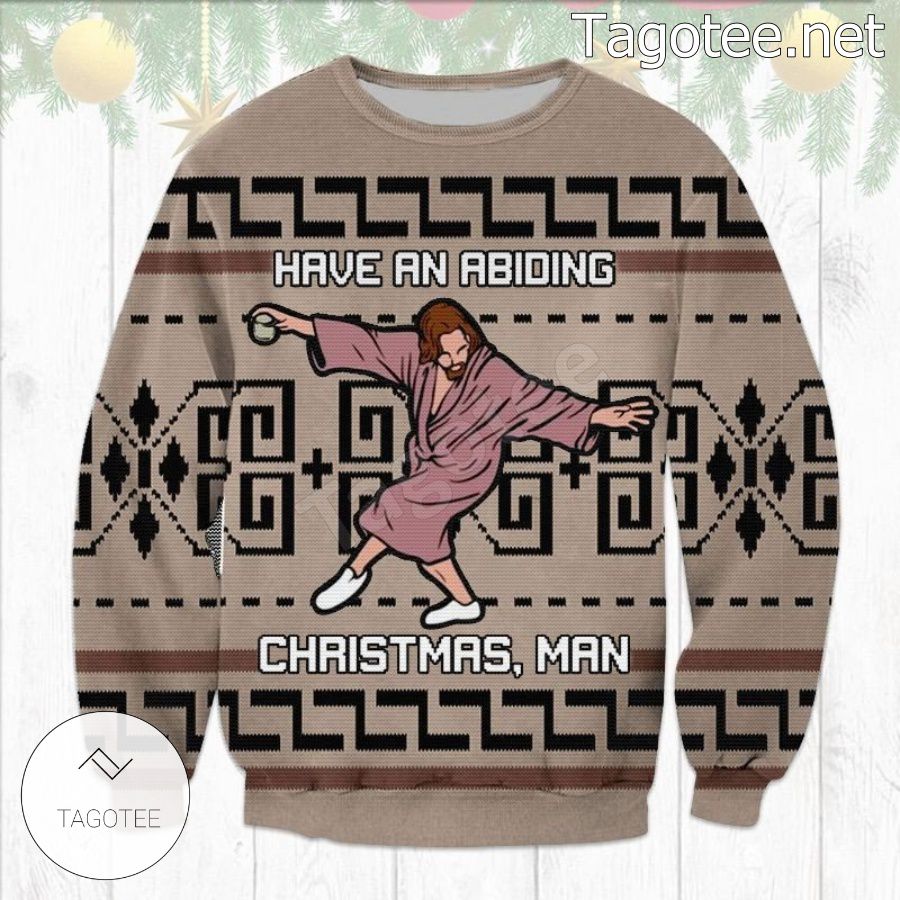 The Big Lebowski Have An Abiding Christmas Man Holiday Ugly Christmas ...