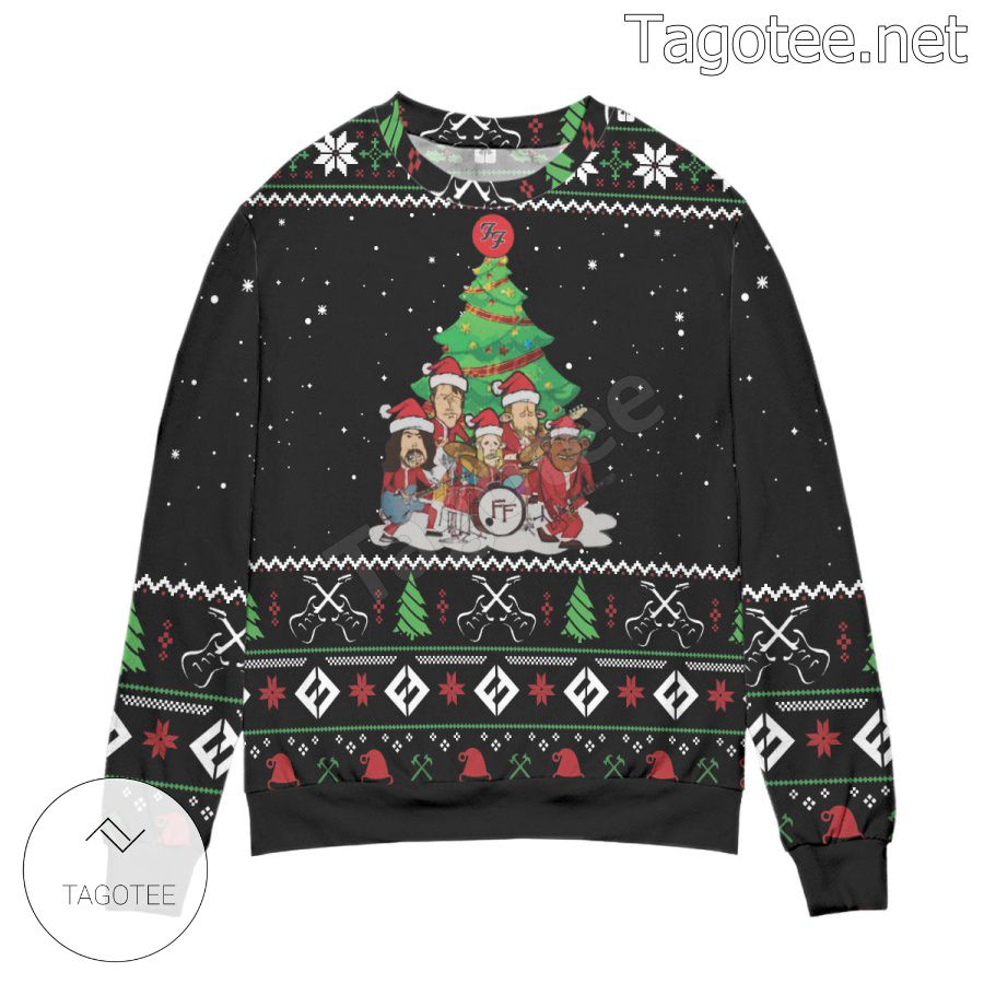 The Foo Fighters Band Music Chibi Holiday Ugly Christmas Sweater - Tagotee