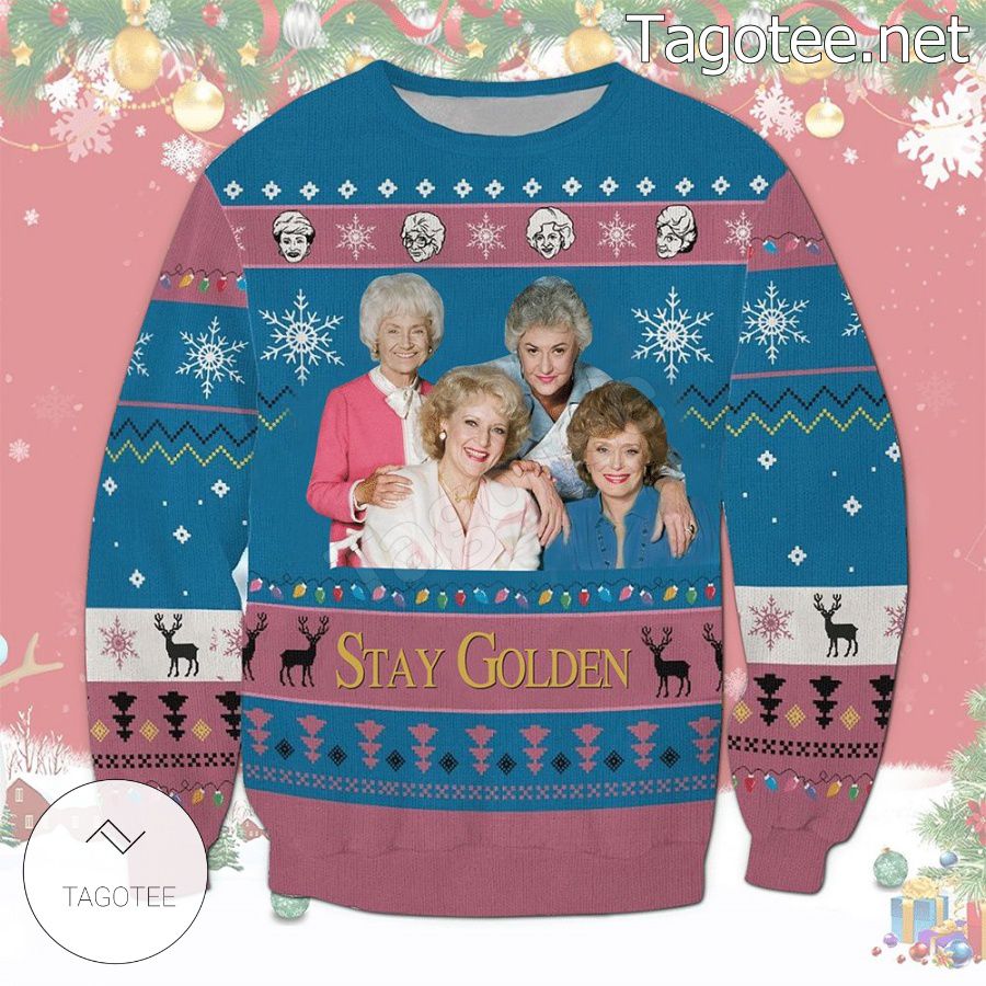 The Golden Girls Stay Golden Snowflake Xmas Ugly Christmas Sweater