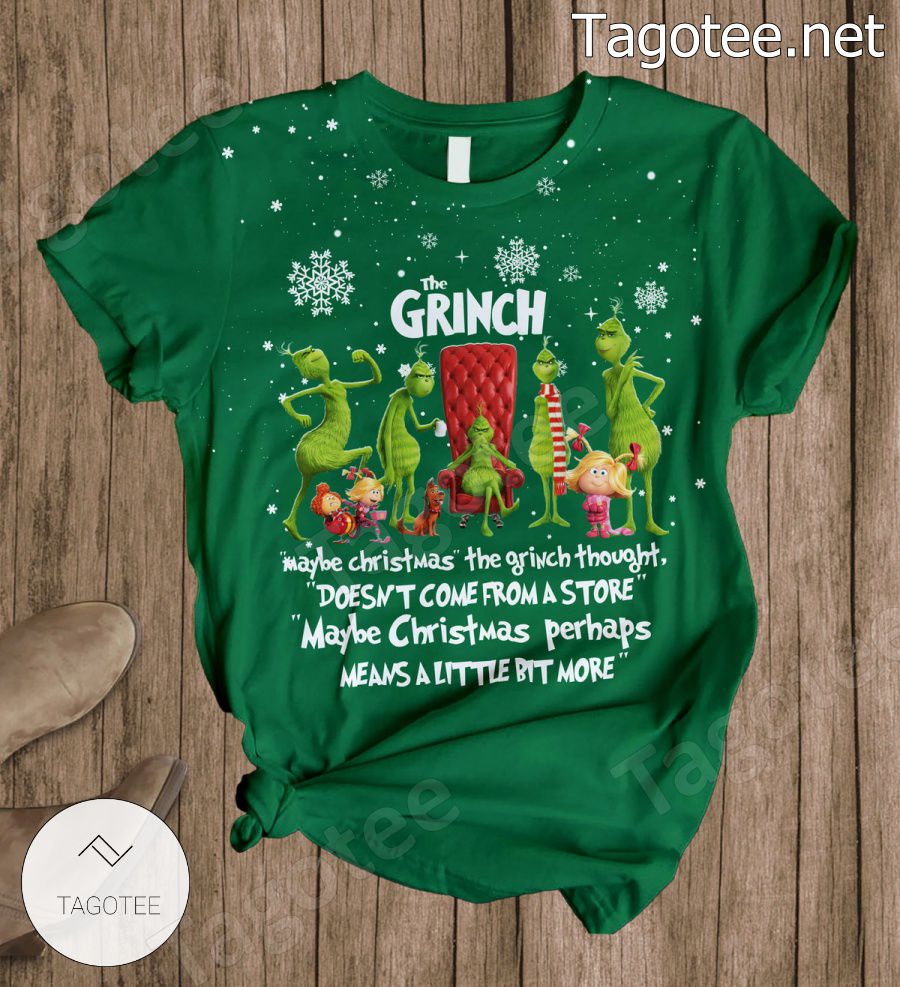 The Grinch Maybe Christmas Perhaps Means A Little Bit More Pajamas Set a
