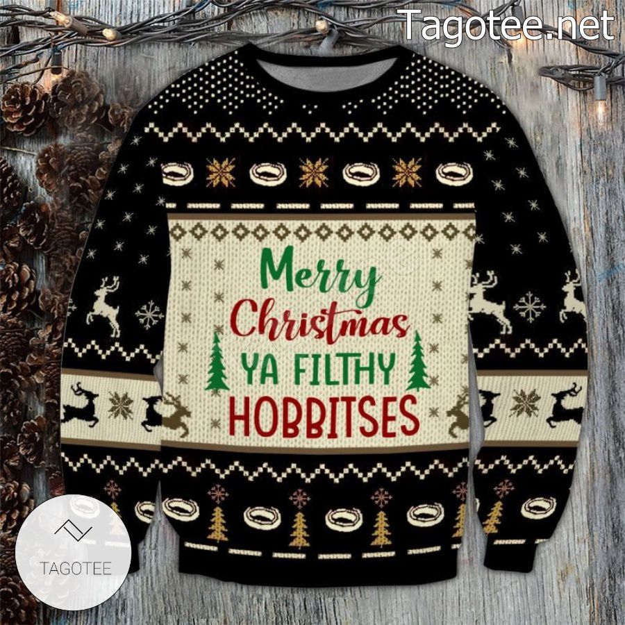 The Hobbit Merry Christmas Ya Filthy Hobbitses Holiday Ugly Christmas Sweater