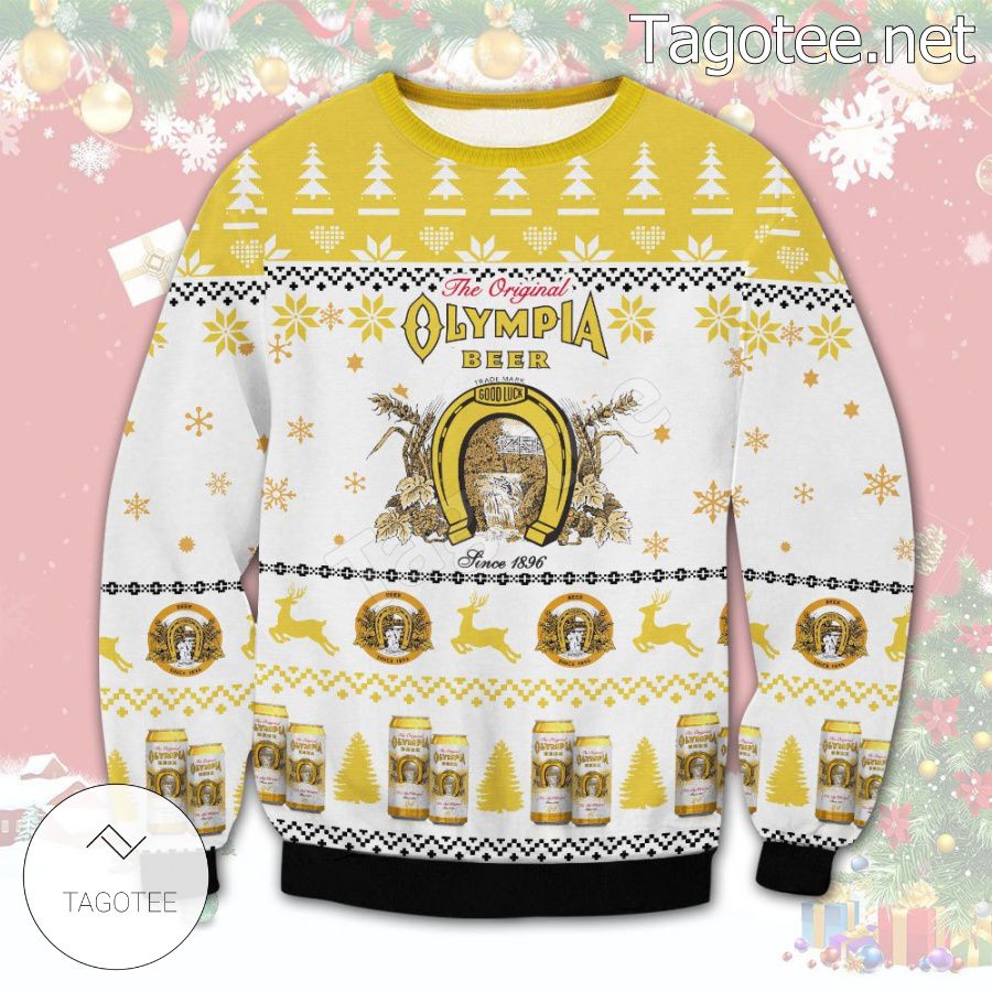 The Original Olympia Beer Pine Tree Holiday Ugly Christmas Sweater