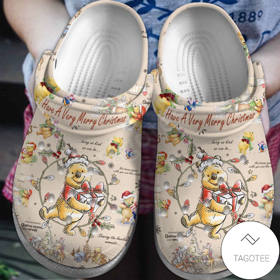The Pooh Have A Very Merry Christmas Crocs Clogs a