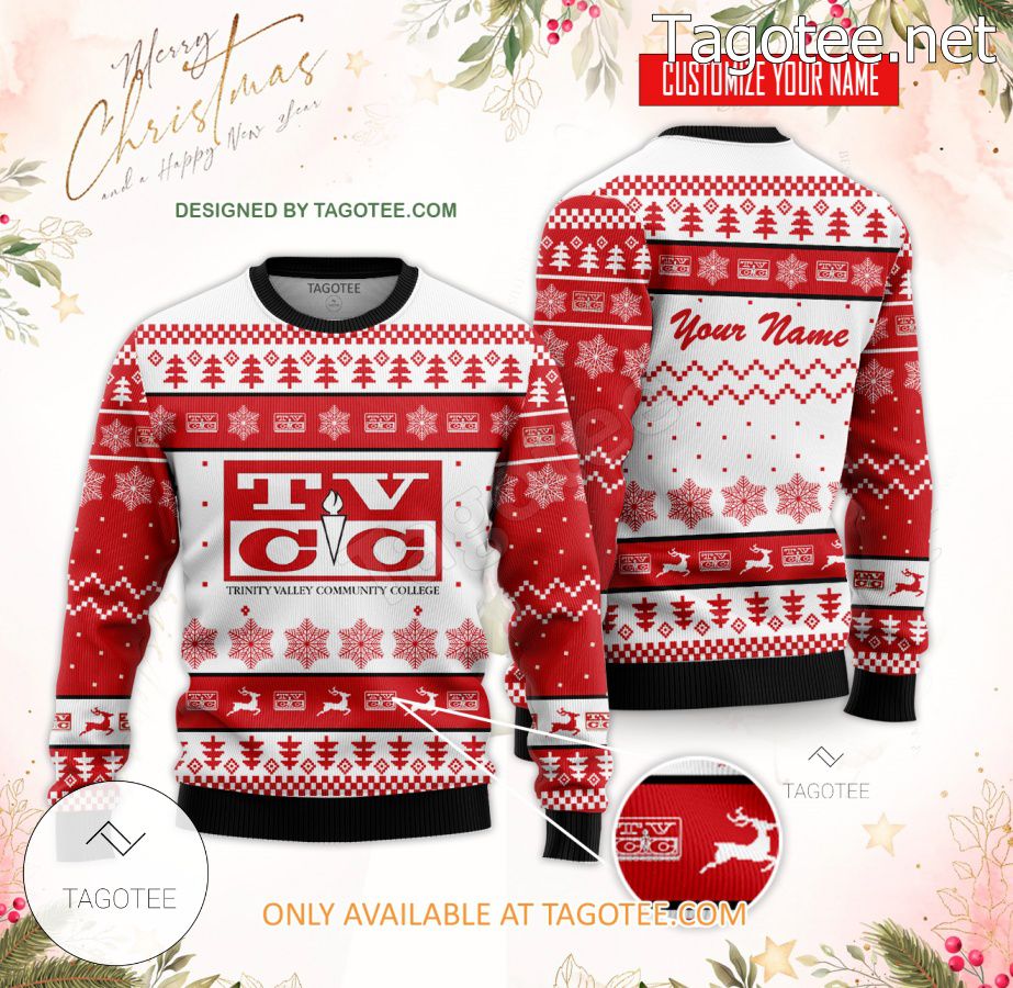 Trinity Valley Community College Custom Ugly Christmas Sweater - BiShop