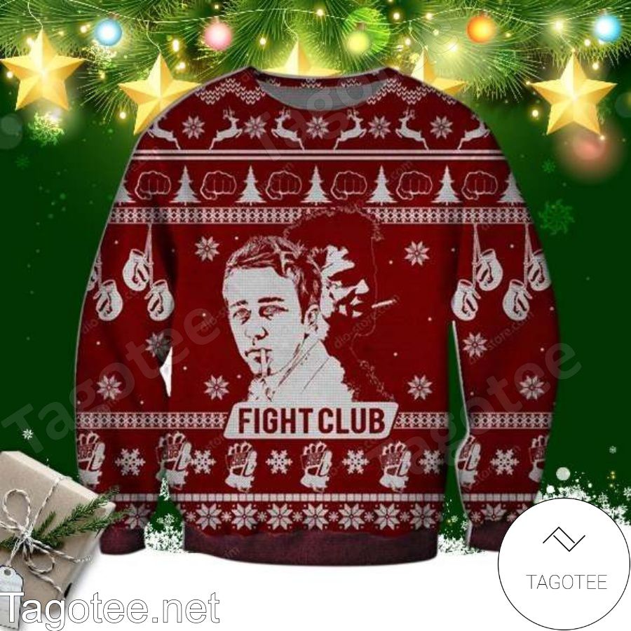 Tyler Durden Brad Pitt Fight Club Ugly Christmas Sweater - Tagotee