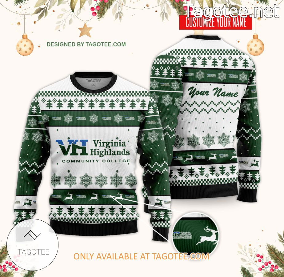 Virginia Highlands Community College Custom Ugly Christmas Sweater - BiShop