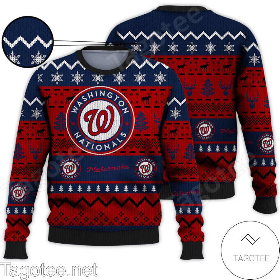 Washington Nationals MLB Baseball Knit Pattern Ugly Christmas Sweater